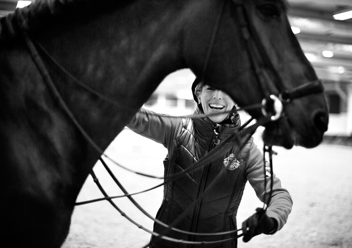 Gothenburg Horse Show,  Meredith Michaels-Beerbaum with Checkmate 4, winner of Class 1 the Warm up competition. foto fotograf Thomas Johansson horse häst hoppning jumping dressage FEI Grand Prix